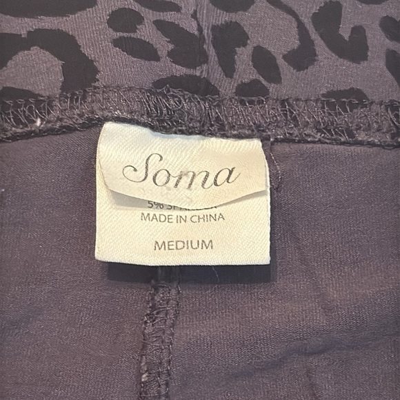 Soma Black Leopard Print Leggings Size M - Picture 6 of 9